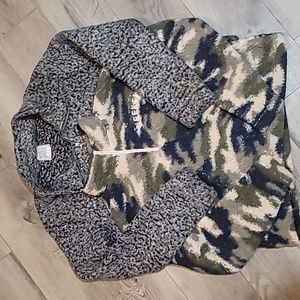 Sherpa Fuzzy Fleece Zip Pullovers Girls Size Large GUC Lot of 2!